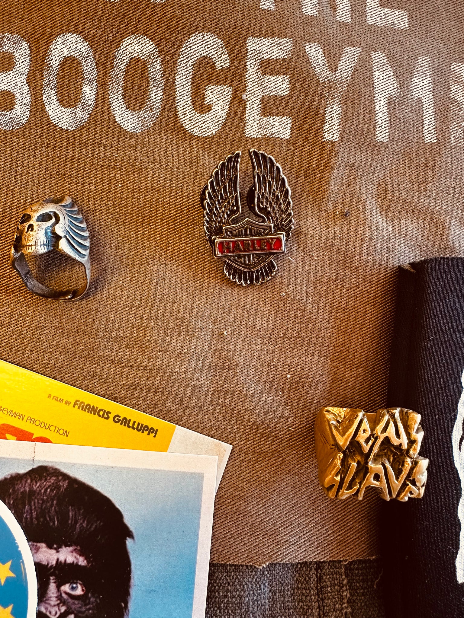 BIKER RINGS/PIN/PATCHES BUNDLE
