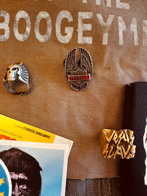BIKER RINGS/PIN/PATCHES BUNDLE