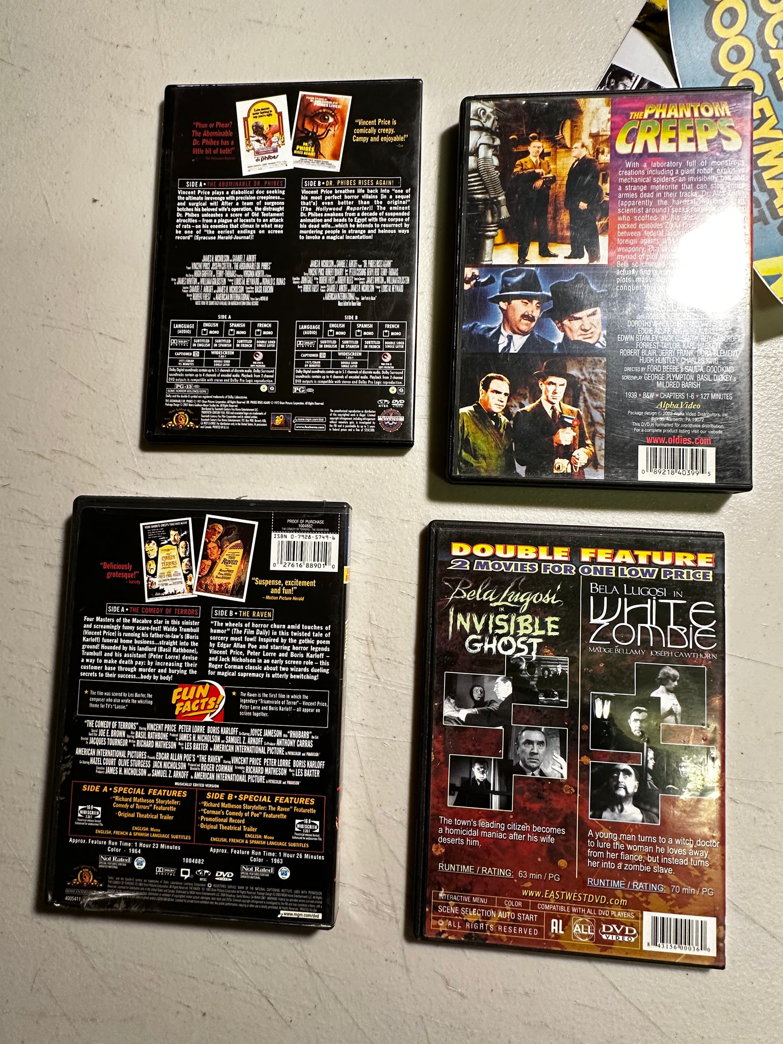 4 PACK DVD - VINCENT PRICE