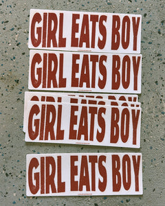 BUMPER STICKER - GIRL EATS BOY - (2)